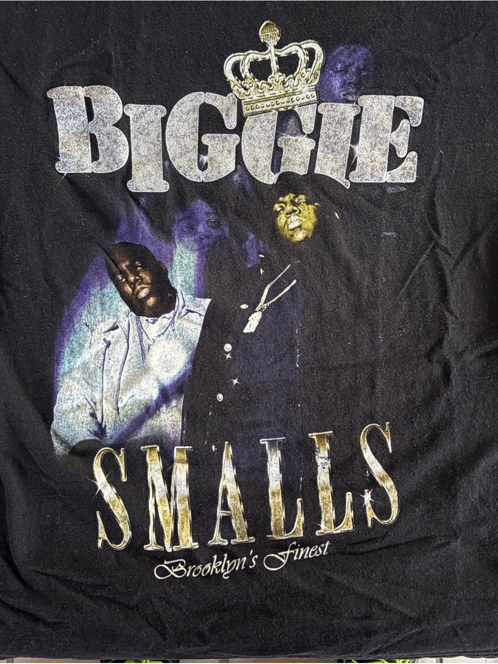 Biggie Smalls Graphic Tee - Black with Gold & Silver Print